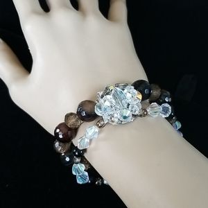NWT Repurposed Vintage Crystal Earring Bracelet